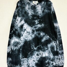 タイダイ 長袖Ｔシャツ XLサイズ ブラック ムラ染め HIPPIES DYE HD25-55
