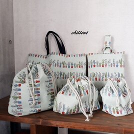【入園・入学】入園バッグ５点セット：サボテン：エメラルド【0428】