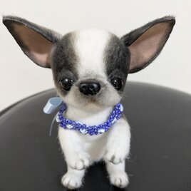 ぬいぐるみ☆チワワ☆子犬☆白×黒