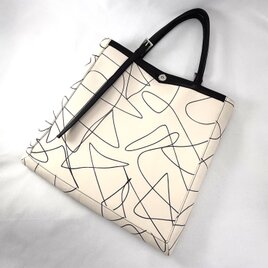 本革＊大きめプリント柄トートバッグ