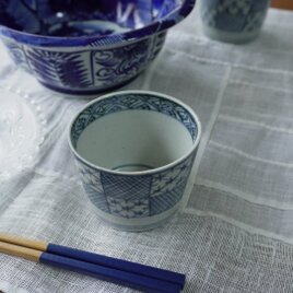 市松紋染付蕎麦猪口