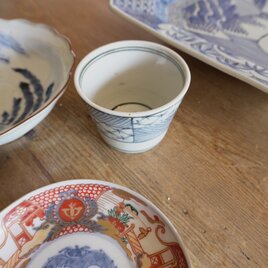 幾何に遊ぶ 染付そば猪口