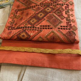 琉球花織手織　名古屋帯アップサイクル品