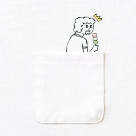 半袖ポケット付Tシャツ『隠れ三色団子』メンズ レディース ホワイト