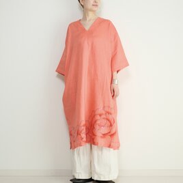 カフタンワンピース・牡丹柄