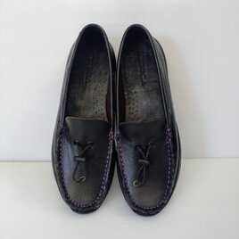 軽量本革スリッポン　カジュアルスニーカー　ビジネススニーカー　ステッチパープル