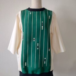 ストライプ帯リメイク·トップス