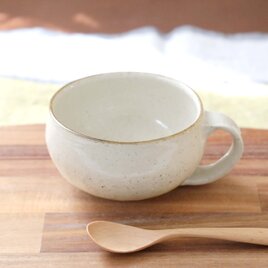 御影土のほっこりスープカップ 縁錆