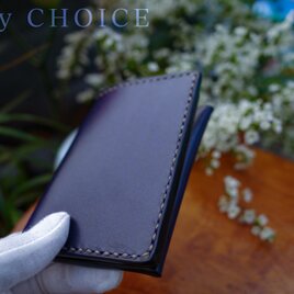 革の宝石・ルガトー・名刺入れ（紺）