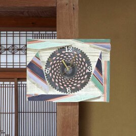 16.9in 43cm オリジナルアート作品をお部屋に　草刈り歯を再利用した時計　古材を再利用した木の壁掛け時計　２２０