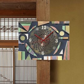 16.9in 43cm オリジナルアート作品をお部屋に　草刈り歯を再利用した時計　古材を再利用した木の壁掛け時計　２２２