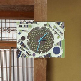 16.9in 43cm オリジナルアート作品をお部屋に　草刈り歯を再利用した時計　古材を再利用した木の壁掛け時計　２２４