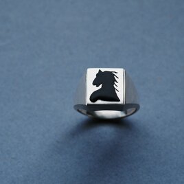 黒馬 シグネット リング シルバー925 メンズ ユニセックス