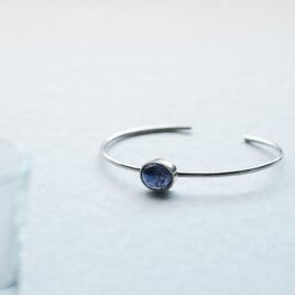 アイオライト 天然石 バングル シルバー925