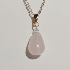 『10月の誕生石』ローズクォーツ 天然石 ネックレス ペンダント