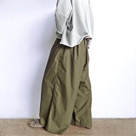 タックギャザーワイドパンツ（カーキ）