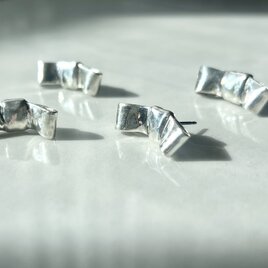 限定【片耳ピアス】リボンピアス❹ 約3.2g　シルバーピアス　シルバー925 モード