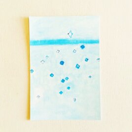 ㊼「やさしい風に吹かれて」ポストカード同柄3枚セット　絵葉書 メッセージカード イラスト　送料無料のコピー