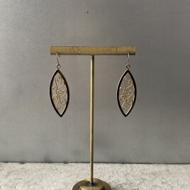 Vintage 70s-80s USA retro marquise enamel classical pierce