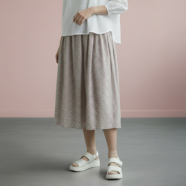 コクーンスカート【送料込み】古布リメイク　レッド