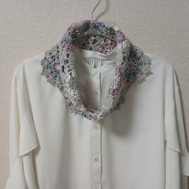 【感謝価格】✳光をまとったやさしい彩りのハーフスヌード静かに交わる色✳