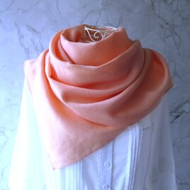 草木染め・茜染め・薄手ウールストール・アプリコット色