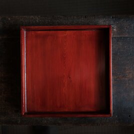 深く美しい色味◆伊勢漆器　胡桃脚膳　角盆　古物　古民家　骨董・antiques　明治〜昭和初期 b2