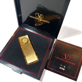 Valentino Garavani Gold Tone Lighter with Convertible Case V-8