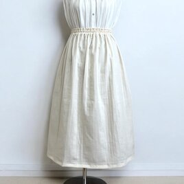 オーガニックWガーゼ◇生成り◇ギャザースカート◇釜もみ仕立てでふっくら