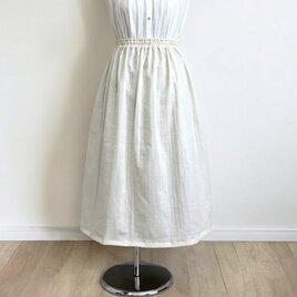 オーガニックWガーゼ◇生成り◇ギャザースカート◇釜もみ仕立てでふっくら