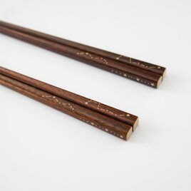 みちびく北天の星　うるし箸　【細身・22.5cm】