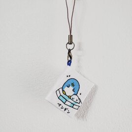 ミニチュア豆本メモ帳ストラップ ペンギンとアザラシ柄