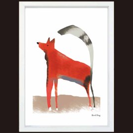 レッドドッグ　犬　送料無料 　イイネたのしいポスター　イラスト　ポスター　アートポスター　アート/sei検索新着順　4068