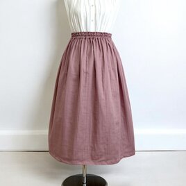 オーガニックWガーゼ◇オールドローズ◇ギャザースカート◇釜もみ仕立てでふっくら
