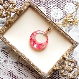 レジンアート　ラウンドペンダント〈花言葉〉