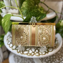 【30％OFF｜在庫8点のみ】刺繍が美しい がま口長財布｜撮影サンプル特別販売　長財布No.004