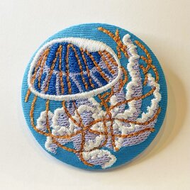 アルチザン刺繍ブローチ　くらげ