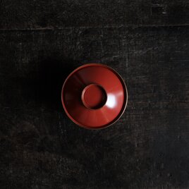 上品なサイズ感◆赤で素敵 時代物　漆芸蓋付椀　古漆器　骨董・antiques 古道具　大正期
