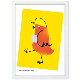 これから英会話　鳥　送料無料 　イラスト　A4〜A0　ポスター　アートポスター　アート/sei検索新着順　4071