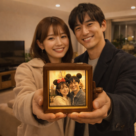 写真入り木製フォトボックス｜名入れ可｜記念日・誕生日に贈るカップルギフト