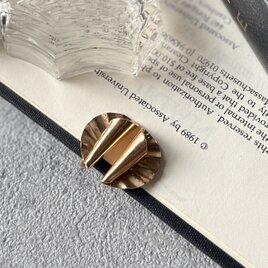 YA127-【 AVON 】エイボン・ヴィンテージイヤリング 1982 Goldtone Pleated Horn