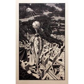 離脱、あるいは再生へのかすかな希望 / 木版画