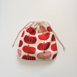 大きな巾着　赤いかぼちゃ