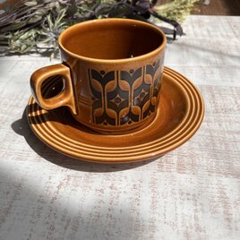 【B】こっくりクラシカルなカップ&ソーサー＊ホーンジー／Hornsea／HEIR LOOM　エアルーム／オータムブラウン