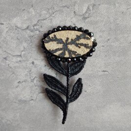 黒リボンのマグネットブローチ