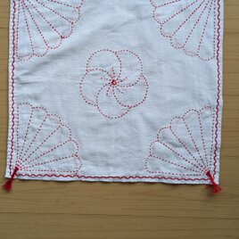 刺し子ふきん　扇とねじり梅　　８−①　