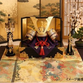 【J-097】65×75cm和風マット/アンティーク帯リメイク/鶴唐草/敷物・ラグ/日本製