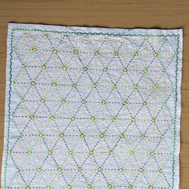 刺し子ふきん　　「麻の葉」　　８−③