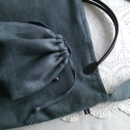 HerringboneLinen×cotton Tote＆Pouch