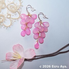 *春らんまん*サクラピンクカルセドニーのピアス